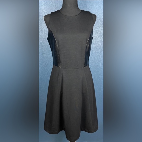 Banana Republic Factory Dresses & Skirts - NWOT Banana Republic Factory Dress Black With Faux Leather Side Panels A Line